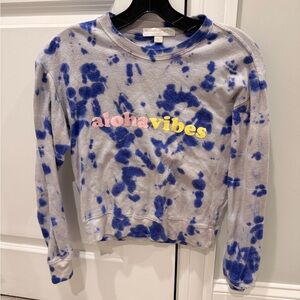 Spiritual Gangster Blue and Gray Tie-Dye Sweater